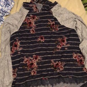 Plus size hooded shirt